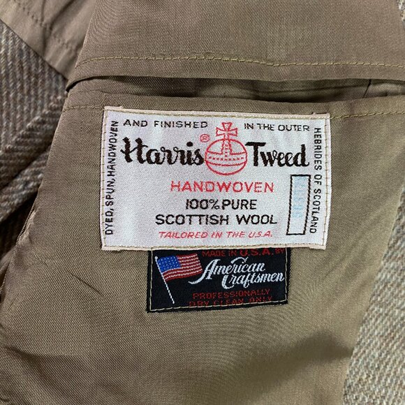 Vintage Harris Tweed Blazer Sport Coat Men's 40 SHORT Brown Wool - Picture 7 of 14